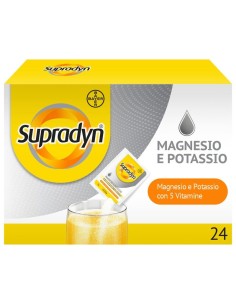Supradyn Magnesio e Potassio Integratore Con Vitamine B, Acido Folico e Minerali 24 Bustine Effervescenti